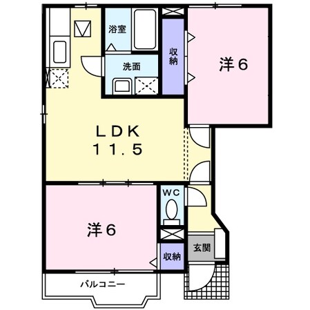 中川原駅 徒歩13分 1階の物件間取画像